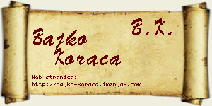 Bajko Koraca vizit kartica